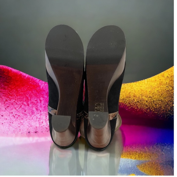 JIMMY CHOO NEW platform heels shoes SUEDE SNAKE SKIN OPEN TOE 39-9 - Picture 3 of 7